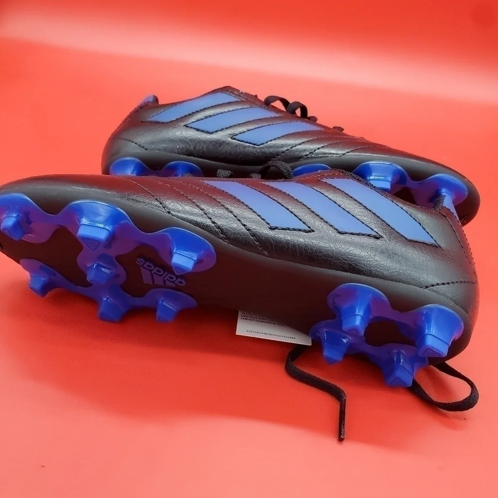 Adidas Boys Goletto Vii Fg J Black/Royal Soccer Shoes FV2894 Size 6Y NWT